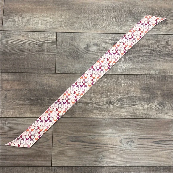 Coach Reversible Purple Heart Twilly Scarf - Picture 4 of 7